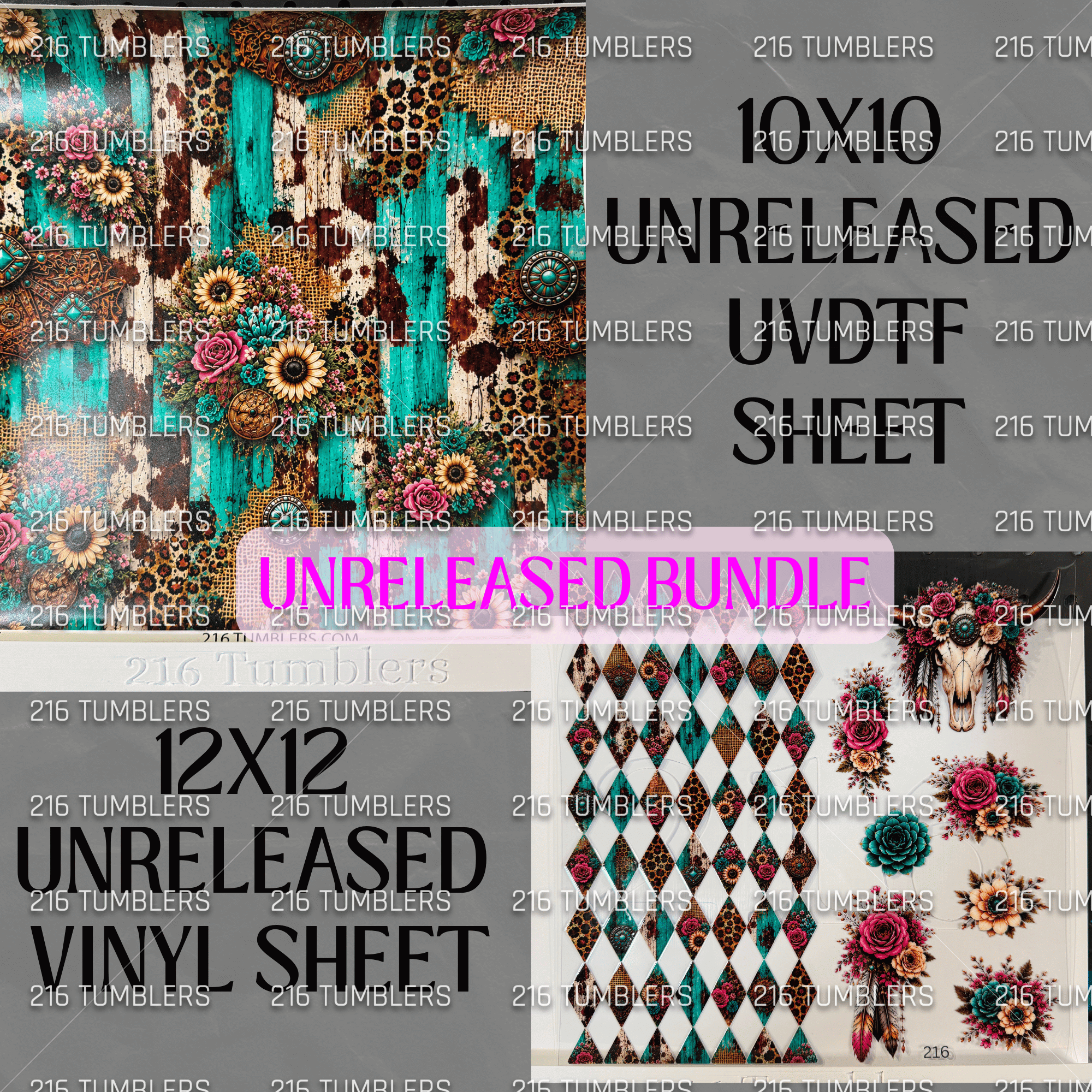 VINYL + UVDTF UNRELEASED BUNDLE WESTERN - 216 Tumblers