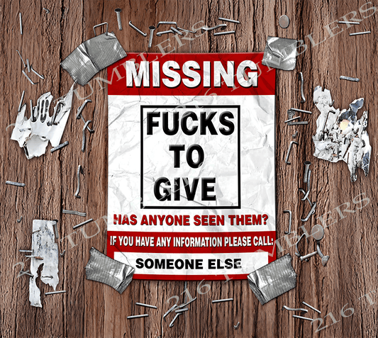 W110 MISSING F TO GIVE - 216 Tumblers