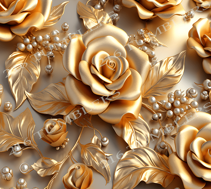 W116 GOLD PLATED ROSES - 216 Tumblers