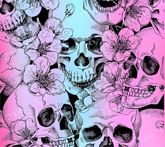 W118 PINK/BLUE SKULL - 216 Tumblers