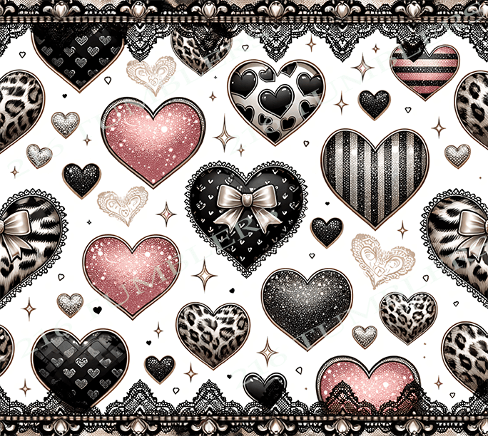 W128 VALENTINE LEOPARD HEARTS - 216 Tumblers