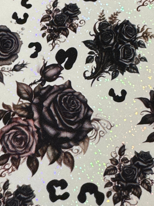 WHITE SHIMMER HOLO - FLOWERS 10X10 *NEW PRODUCT - 216 Tumblers