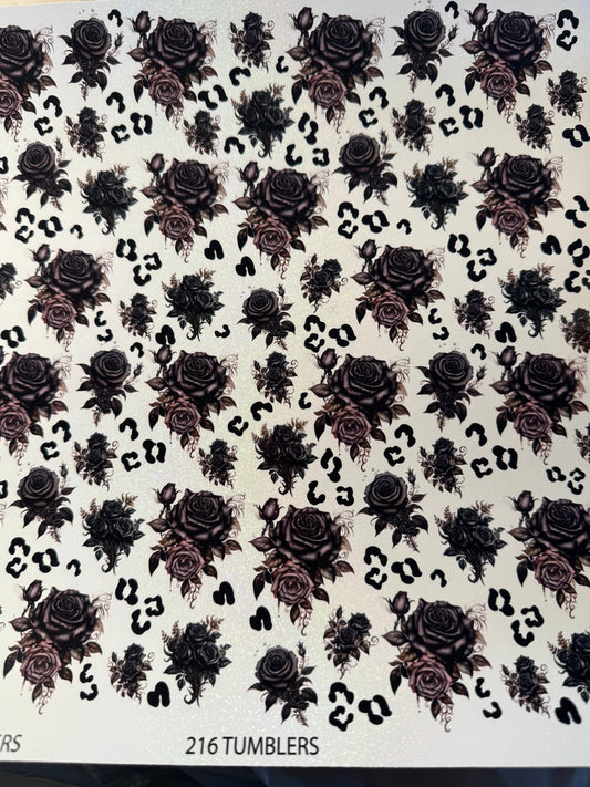 WHITE SHIMMER HOLO - FLOWERS 10X10 *NEW PRODUCT - 216 Tumblers