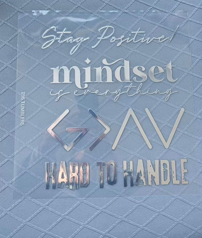 WORD SHEET 688 - SILVER AND GOLD UVDTF - 216 Tumblers